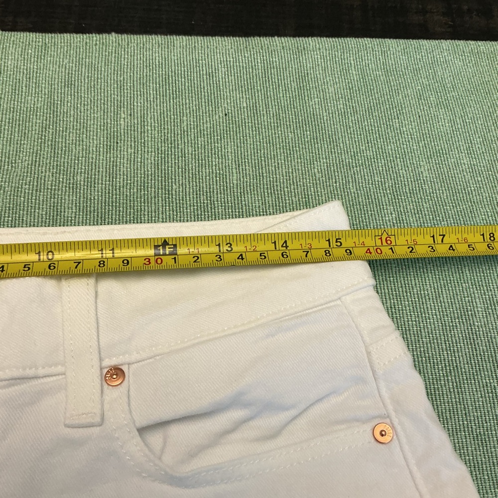 PAIGE Anessa Wide Leg Crop Jeans White Raw Hem NWT 29 - Picture 6 of 12